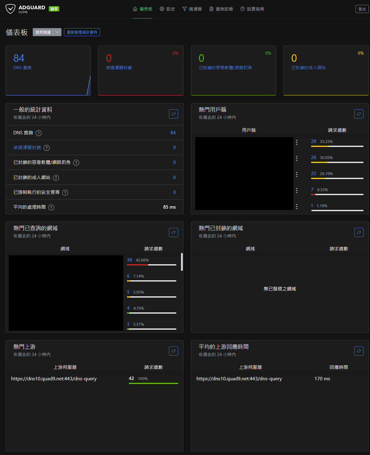 AdGuard Home 主畫面